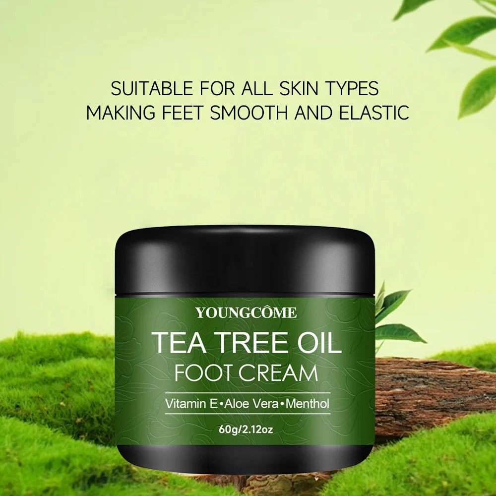Foot moisturizer with aloe vera and tea tree oil to deeply nourish the skin, for dry and rough skin, daily hand and foot care