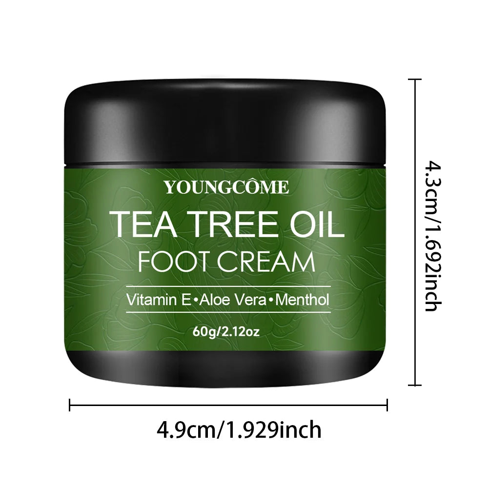 Foot moisturizer with aloe vera and tea tree oil to deeply nourish the skin, for dry and rough skin, daily hand and foot care