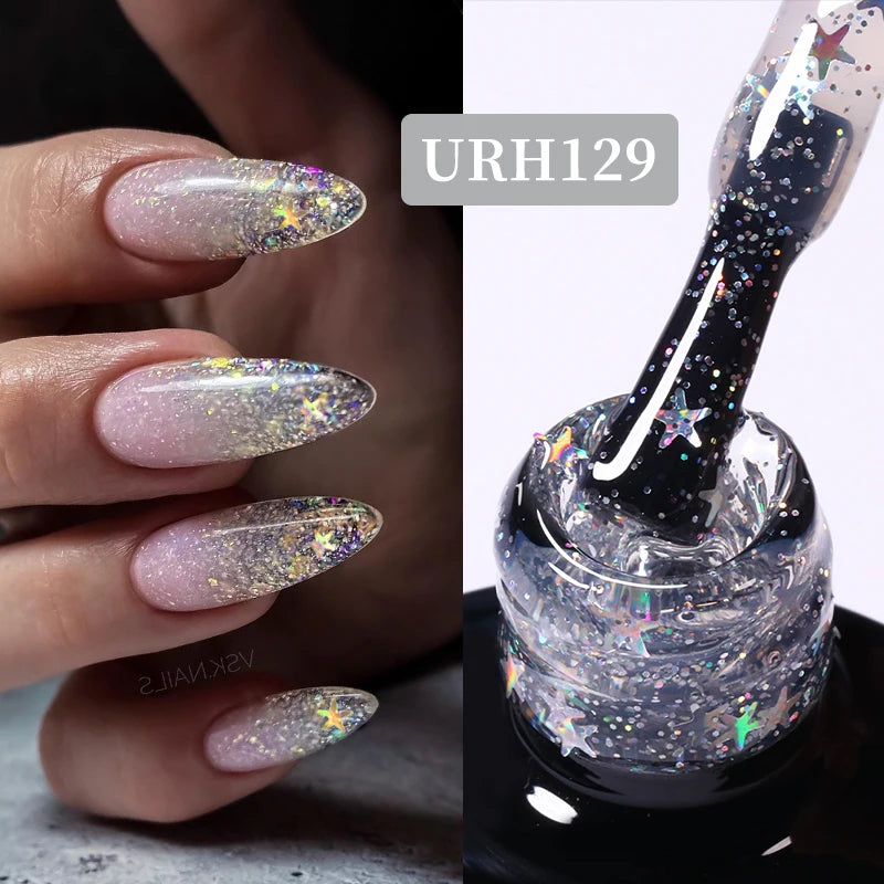 UR SUGAR 7ML Gel Nail Polish Red Glitter Sequins Manicure Semi Permanent Base Matte Top Coat Soak Off LED UV Nail Art Gel Varnis