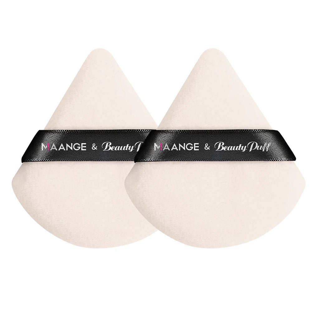 Maange 3Pcs Makeup Brushes + 2Pcs Triangle Powder Puff Set Concealer Eye Shadow Makeup Brush Blending Cosmetic Beauty Tools
