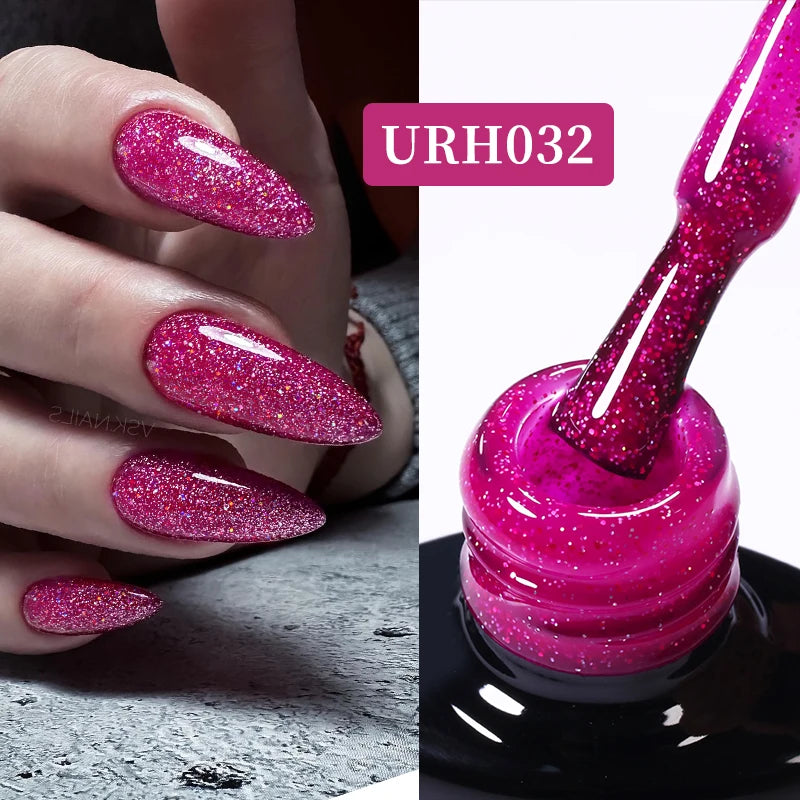 UR SUGAR 7ML Gel Nail Polish Red Glitter Sequins Manicure Semi Permanent Base Matte Top Coat Soak Off LED UV Nail Art Gel Varnis