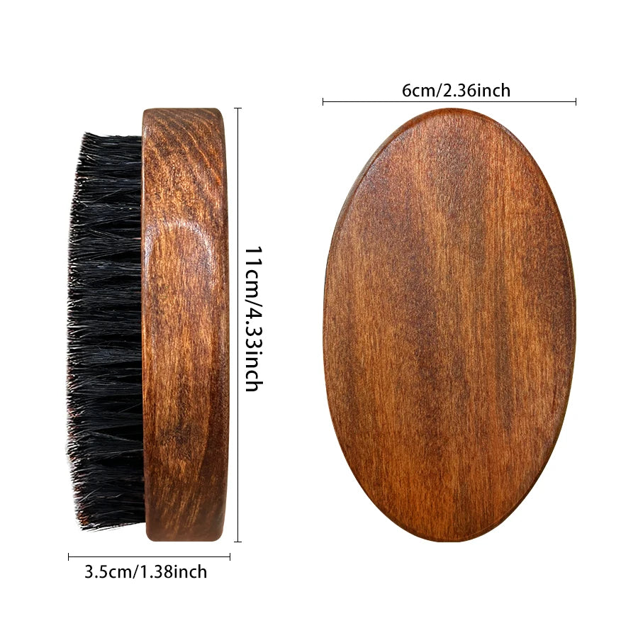 LOCKMIO Beard Grooming Set Musk Scent Beard Oil And High Quality Brush Nourishing Shine Soften Easily Shape Style For Men