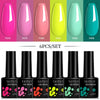 LILYCUTE 6Pcs/Set 7ML Gel DIY Nail Polish Bright Pink Semi Permanent Soak Off UV LED Gel Varnish Nail Art Design Manicure Kit