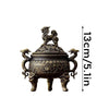 Vintage Alloy Incense Burner Stick Holder Three Legged Hollow Out Mini Sandalwood Censer Incense Burner Home Deco