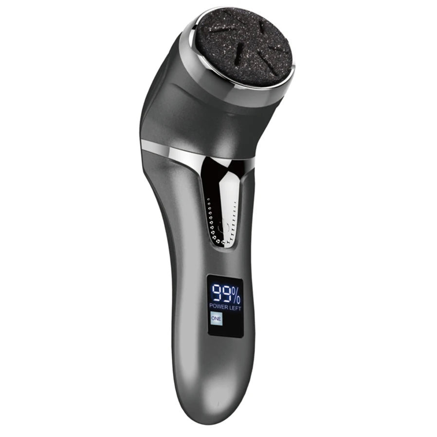 USB rechargeable professional foot care kit with LCD display, 2-speed, multiple heads for removing dead skin