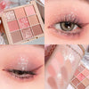 Shiny 9 Color Eyeshadow Palette Shiny Pearly Glitter FinishBrown Coral Chocolate Golden Eyeshadow Palette