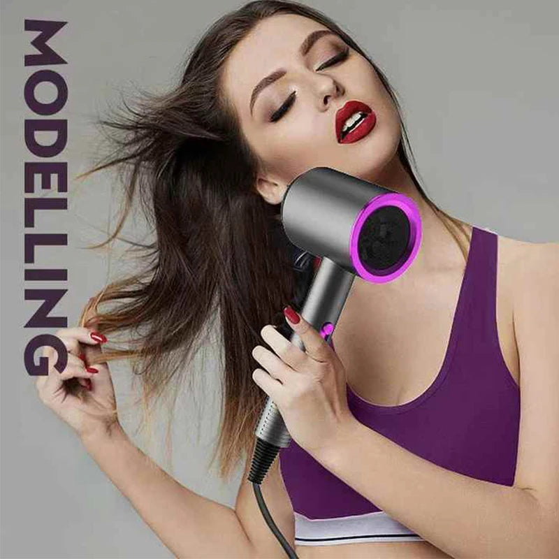 Hair Dryer Power Ionic Strong Wind Quick Drying Hair Care And Styling Appliances High Speed Powerful Airflow Hairdryer