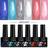 LILYCUTE 6Pcs/Set 7ML Gel DIY Nail Polish Bright Pink Semi Permanent Soak Off UV LED Gel Varnish Nail Art Design Manicure Kit