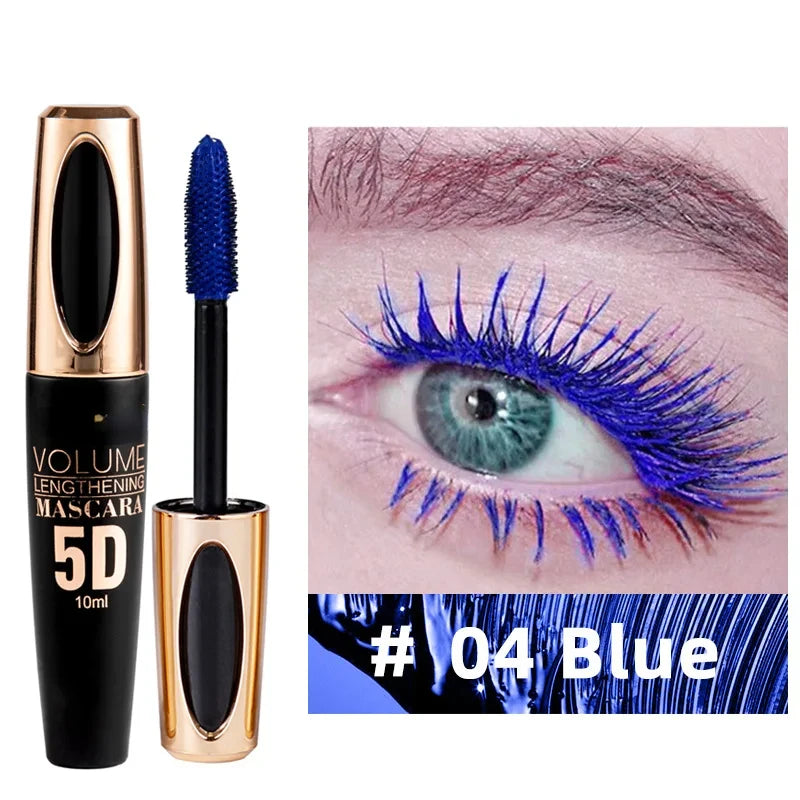 5D Mascara Makeup Waterproof Sweatproof Non-smudgy Slim Color Purple Blue White  Mascara Waterproof  Cosmetics