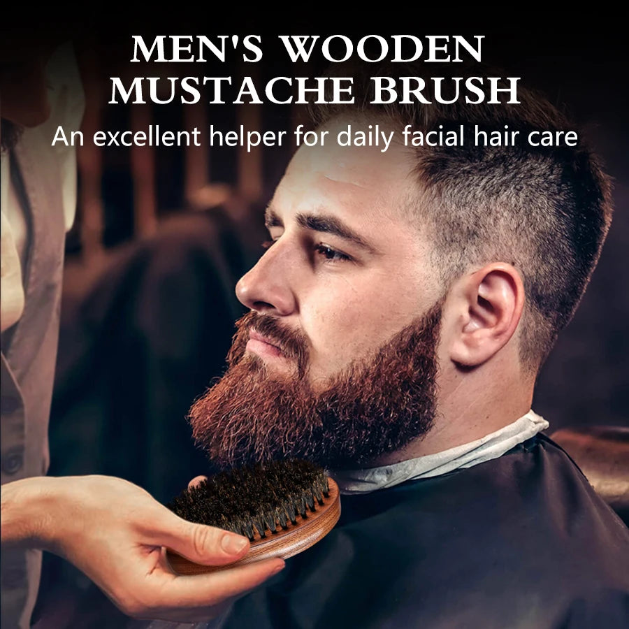 LOCKMIO Beard Grooming Set Musk Scent Beard Oil And High Quality Brush Nourishing Shine Soften Easily Shape Style For Men