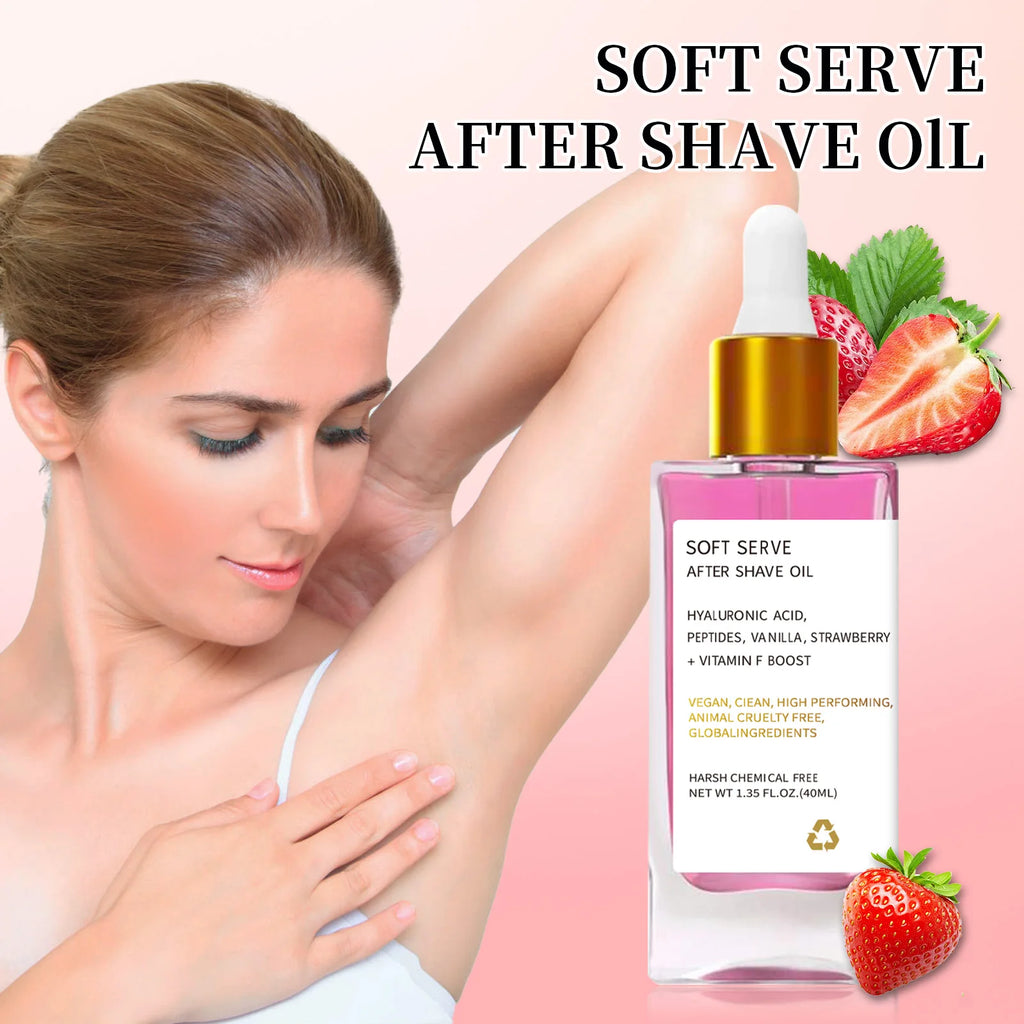 After Shave Oil Strawberry Vanilla Truly After Shave OilFor Smooth Skin Moisturizes Soft﻿ Skin Care women  Serve Shave Oil