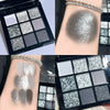 9 Colors Glitter Eyeshadow Palette Purple Lace Shimmer Pearlescent Matte Acrylic Eye Shadows Palette Waterproof Eye Make Up