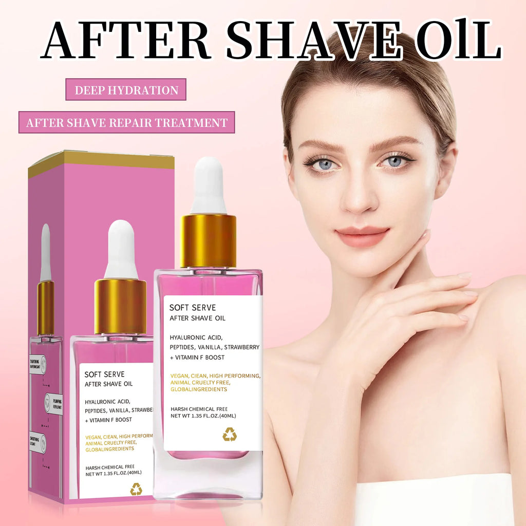 After Shave Oil Strawberry Vanilla Truly After Shave OilFor Smooth Skin Moisturizes Soft﻿ Skin Care women  Serve Shave Oil