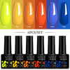 LILYCUTE 6Pcs/Set 7ML Gel DIY Nail Polish Bright Pink Semi Permanent Soak Off UV LED Gel Varnish Nail Art Design Manicure Kit