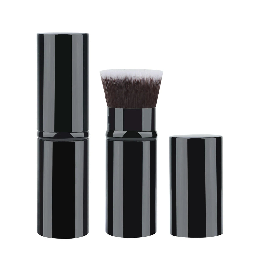 1pc Retractable Brush Makeup Brush Powder Blusher Powder Brush Mini Multi-function Portable With Aluminum Handle