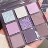 9 Colors Glitter Eyeshadow Palette Purple Lace Shimmer Pearlescent Matte Acrylic Eye Shadows Palette Waterproof Eye Make Up