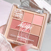 Shiny 9 Color Eyeshadow Palette Shiny Pearly Glitter FinishBrown Coral Chocolate Golden Eyeshadow Palette