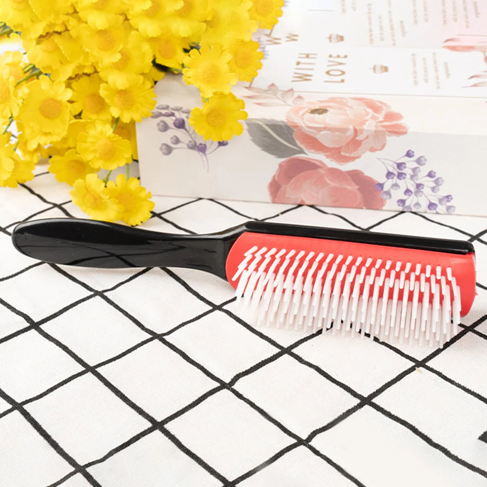 7 Rows Detangling Hair Brush Denman Detangler Hairbrush Scalp Massager Straight Curly Wet Hair Comb Salon Hairdressing