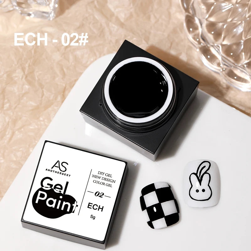 AS 5ml Silver Metallic Painting Liner Gel Polish Super Bright Mirror Gel Nail Polish Semi Permanent Lines French Nail