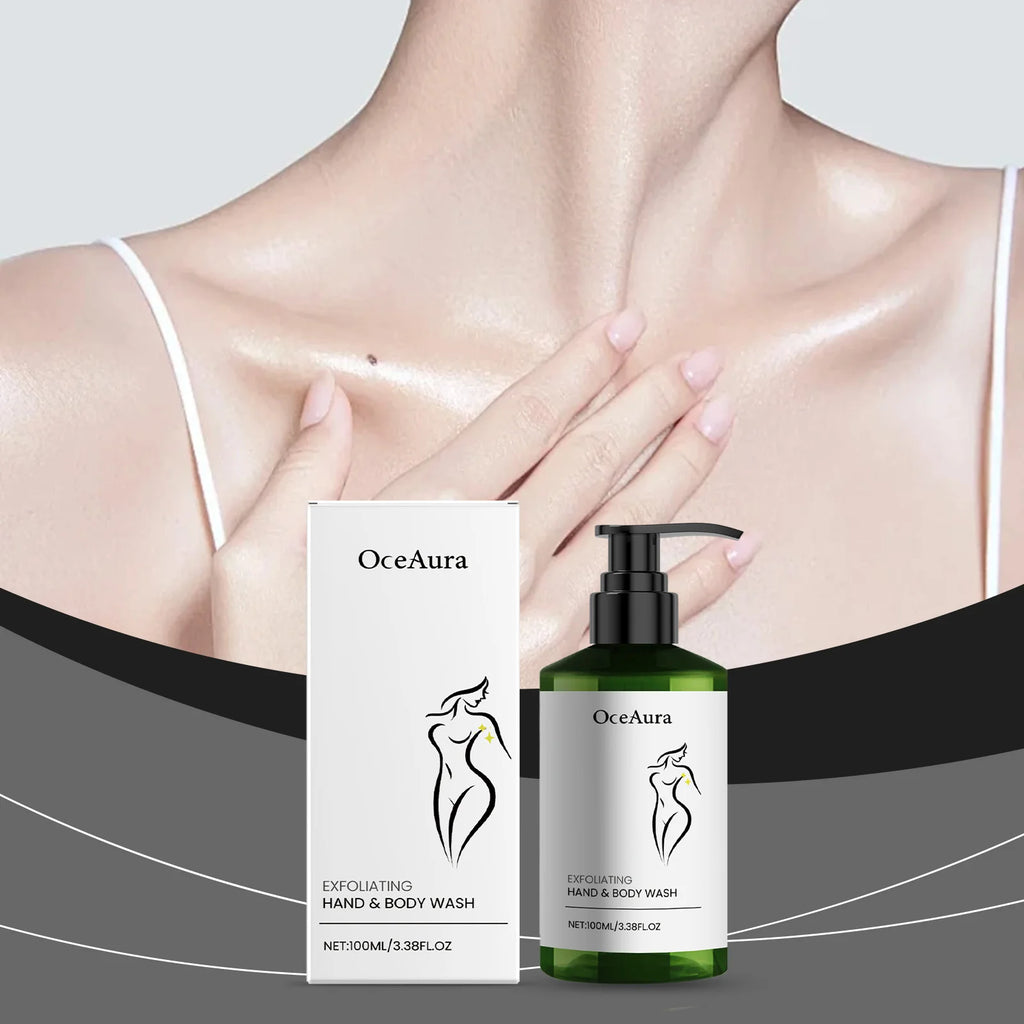 OceAura Daily Gentle Exfoliating Body Wash - Hydrating Moisturizer for Dry Sensitive Skin, Renews Skin, Fights Roughness & Dulln