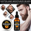 100% Natural Sandalwood Scent 30ml Beard Oil and 30g Balm Soften Strengthen Moisturize Men Beard Grooming Care Product
