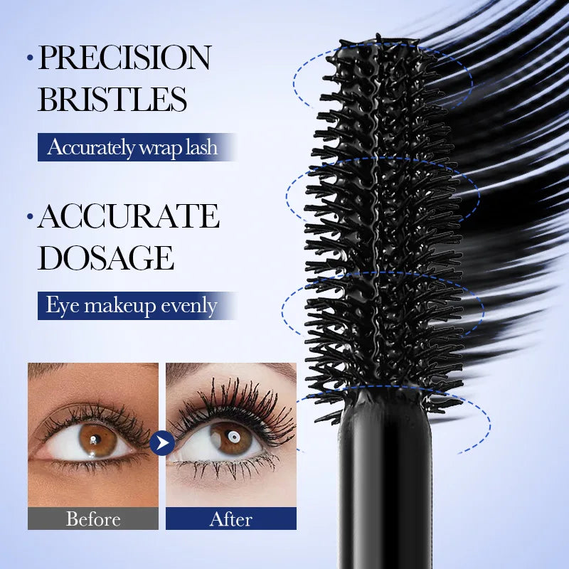 5D 8g Waterproof Mascara Lengthens Eyelashes Extension Black Silk Fiber Mascara Female Makeup Cosmetic Waterproof Mascara