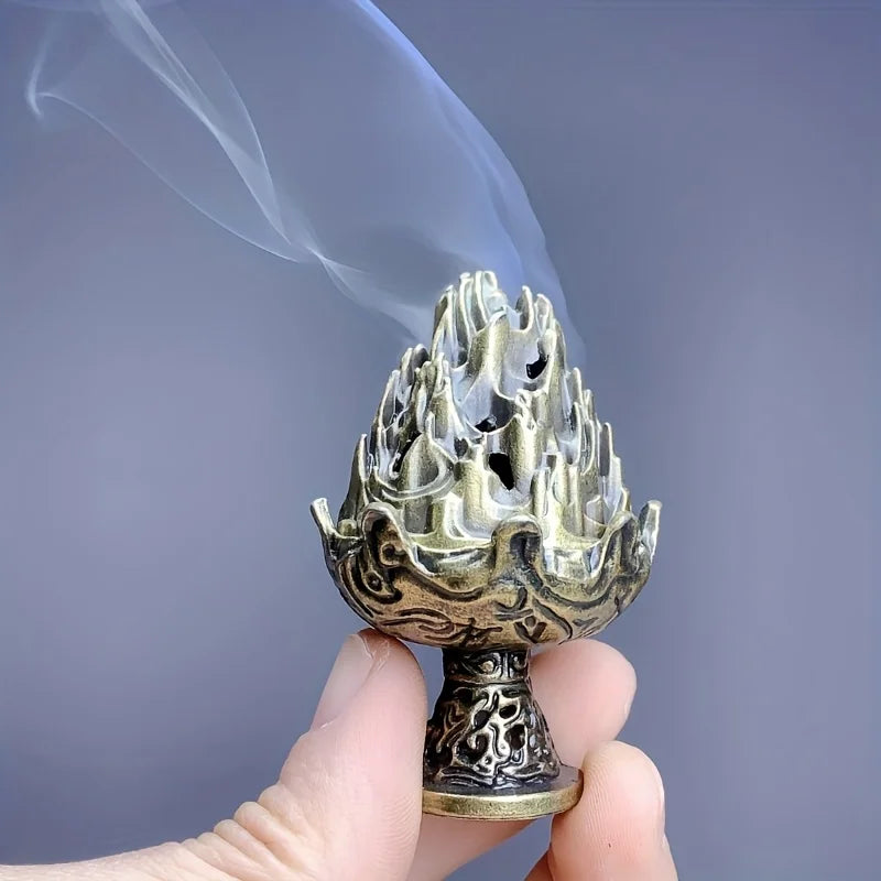 Alloy Mini Boshan Incense Burner Chinese Ancient Home Indoor Decoration Sandalwood Stick Cense Holder Desk Ornaments