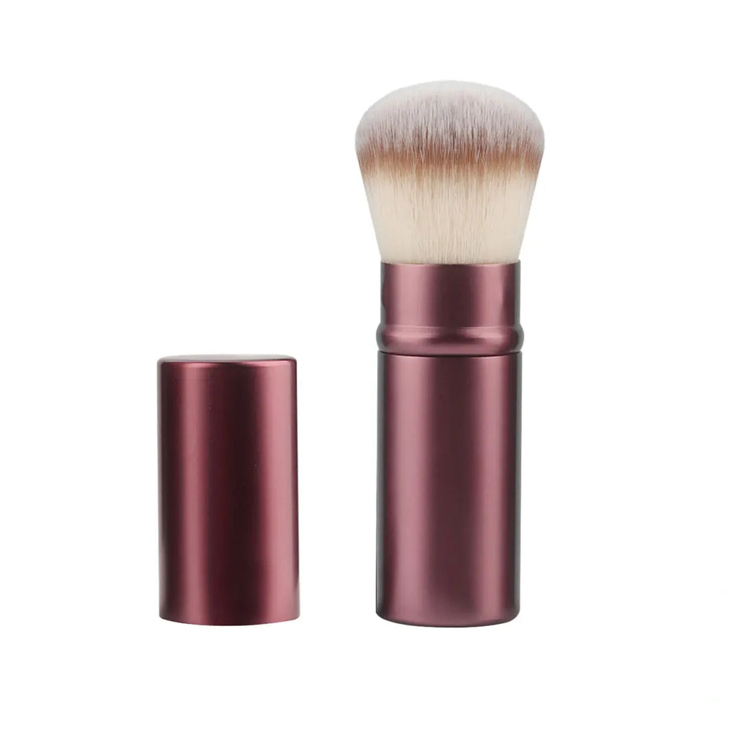 1pc Retractable Brush Makeup Brush Powder Blusher Powder Brush Mini Multi-function Portable With Aluminum Handle