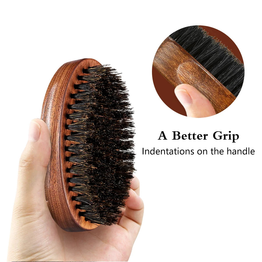LOCKMIO Beard Grooming Set Musk Scent Beard Oil And High Quality Brush Nourishing Shine Soften Easily Shape Style For Men
