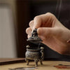 Vintage Alloy Incense Burner Stick Holder Three Legged Hollow Out Mini Sandalwood Censer Incense Burner Home Deco