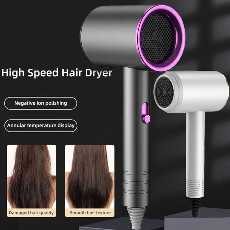 Hair Dryer Power Ionic Strong Wind Quick Drying Hair Care And Styling Appliances High Speed Powerful Airflow Hairdryer
