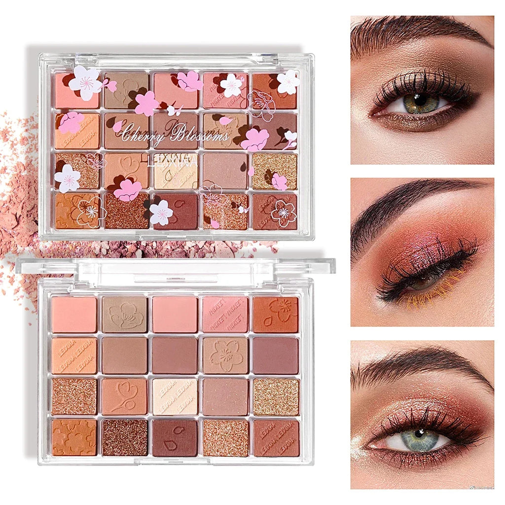 20-Color Eyeshadow Palette – Shimmer & Matte, Highly Pigmented, Blendable & Long-Lasting