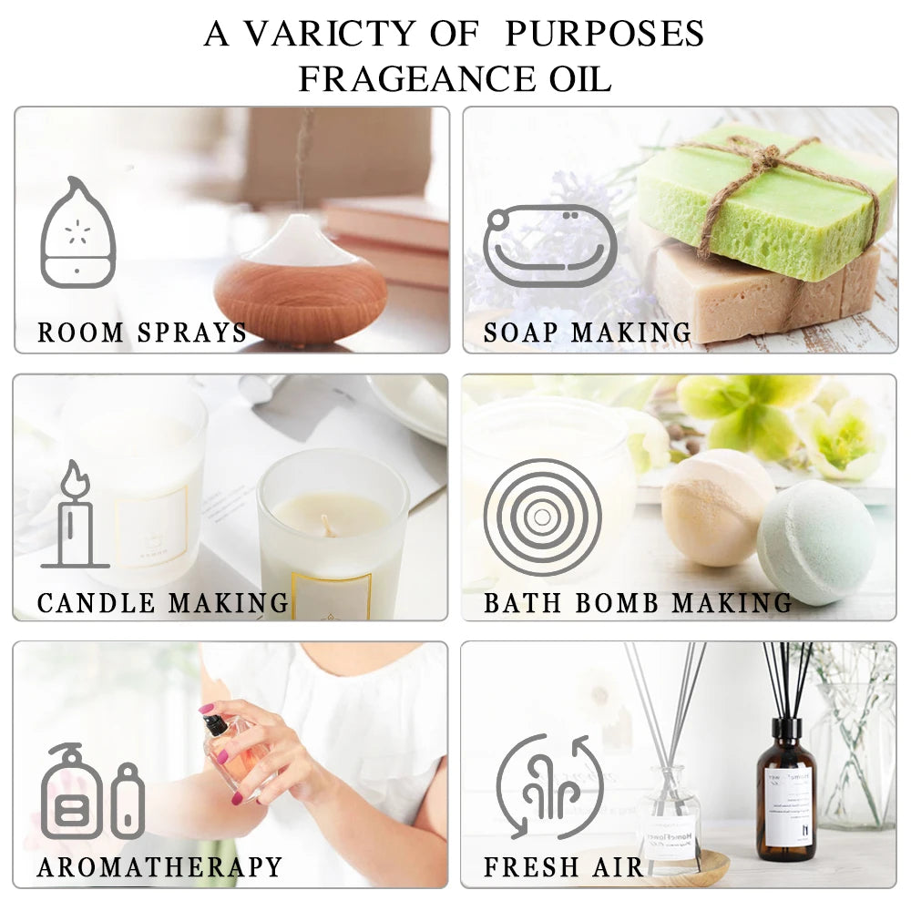 MAYJAM 3PCS/SET Vanilla Cedarwood Lemongrass Pure Essential Oils For Humidifier Diffuser Burner Making Soaps Candle DIY Perfume