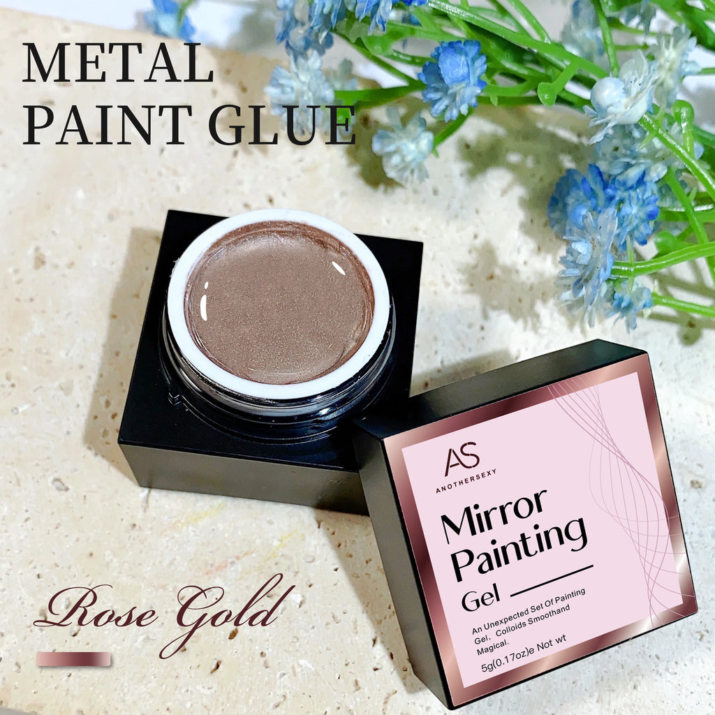 AS 5ml Silver Metallic Painting Liner Gel Polish Super Bright Mirror Gel Nail Polish Semi Permanent Lines French Nail