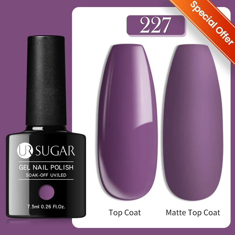 UR SUGAR 7ML Gel Nail Polish Red Glitter Sequins Manicure Semi Permanent Base Matte Top Coat Soak Off LED UV Nail Art Gel Varnis