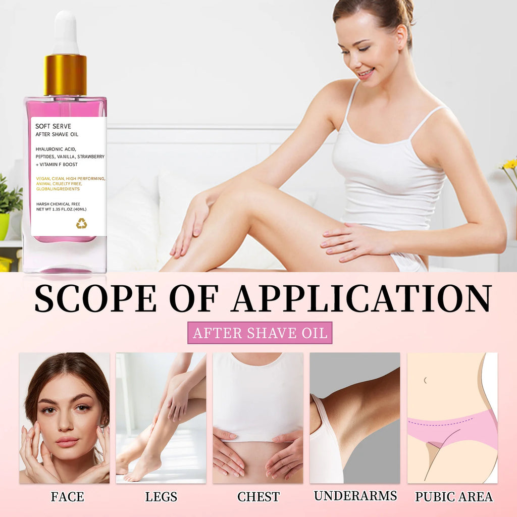 After Shave Oil Strawberry Vanilla Truly After Shave OilFor Smooth Skin Moisturizes Soft﻿ Skin Care women  Serve Shave Oil