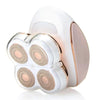 4 Heads Electric Women's Shaver, Portable Painless Hair Remover for Bikini Eyebrow Nose & Body,