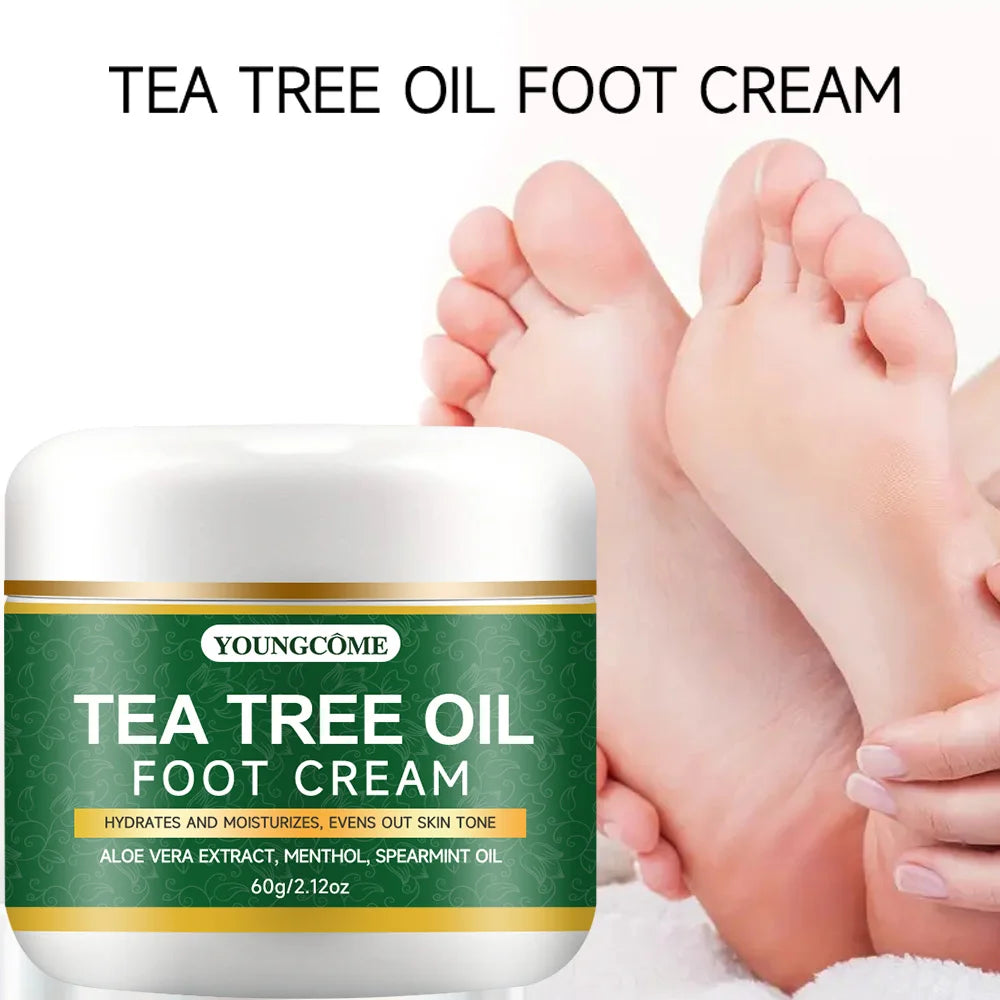 Foot moisturizer with aloe vera and tea tree oil to deeply nourish the skin, for dry and rough skin, daily hand and foot care