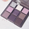 9 Colors Glitter Eyeshadow Palette Purple Lace Shimmer Pearlescent Matte Acrylic Eye Shadows Palette Waterproof Eye Make Up