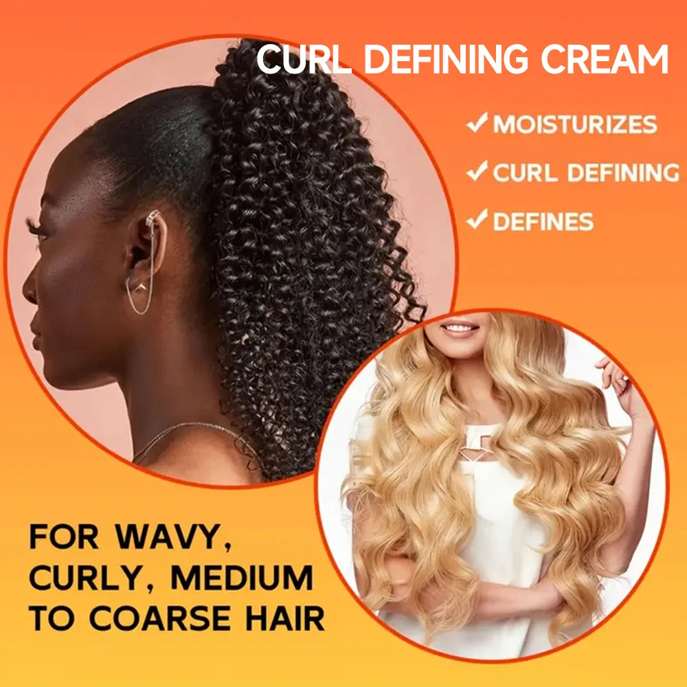 Castor Hair Care Oil Curl Defining Cream Set Non-stick Hydrates & eliminates frizz, Hair-Smoothing Anti-Frizz Cream to Define