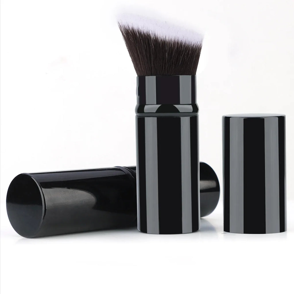 1pc Retractable Brush Makeup Brush Powder Blusher Powder Brush Mini Multi-function Portable With Aluminum Handle