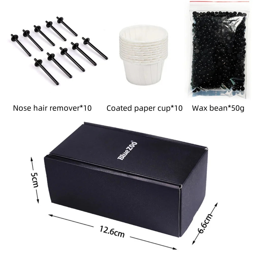 Wax beanPortable Painless Nose Wax Kit For Men & Women Nose Hair Removal Wax Set Paper-Free Nose Hair Wax Beans Cleaning Wax Kit