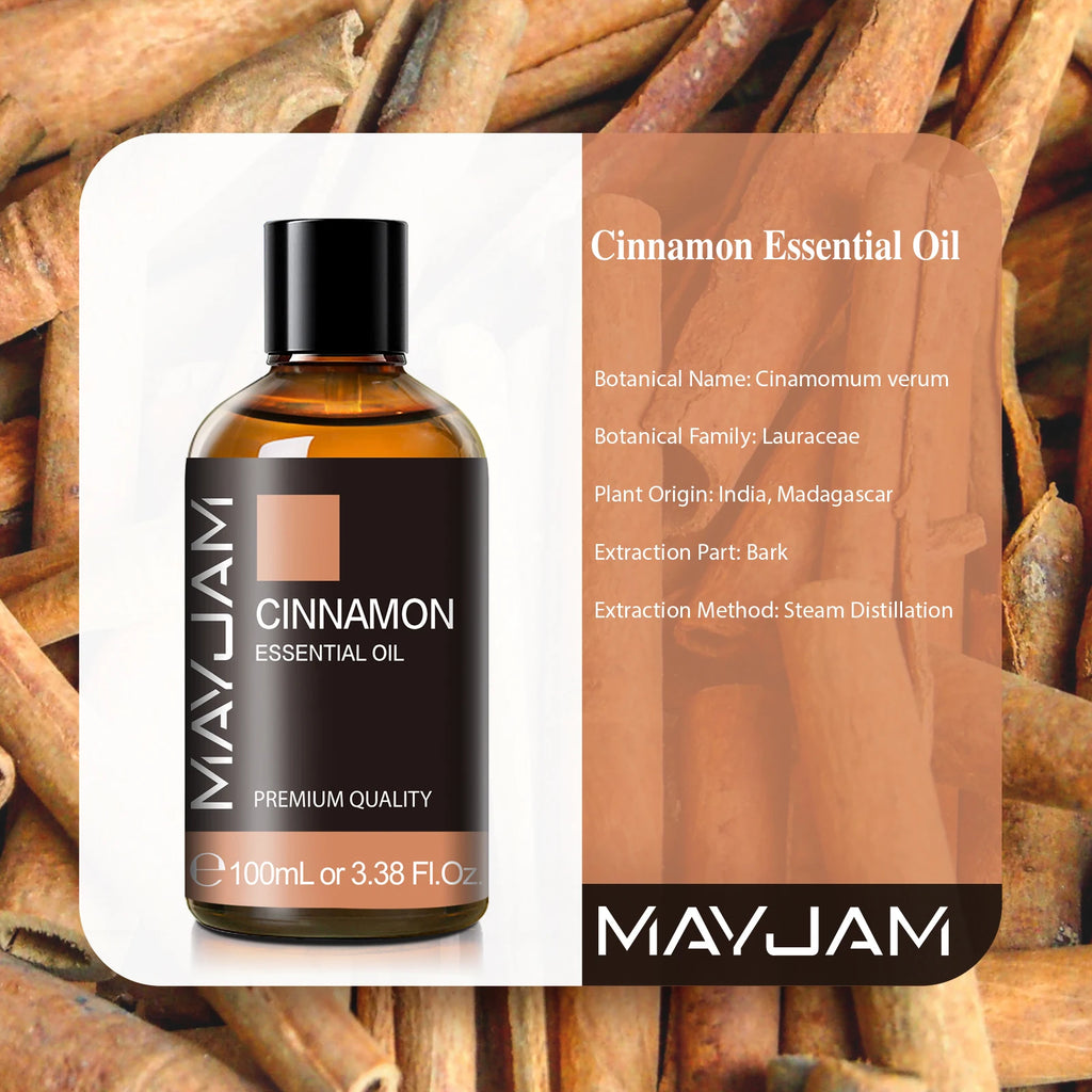 MAYJAM 100ml Cinnamon Essential Oil for Humidifier Aromatic Diffusers Burner Making Scented Candle Handmade Soaps