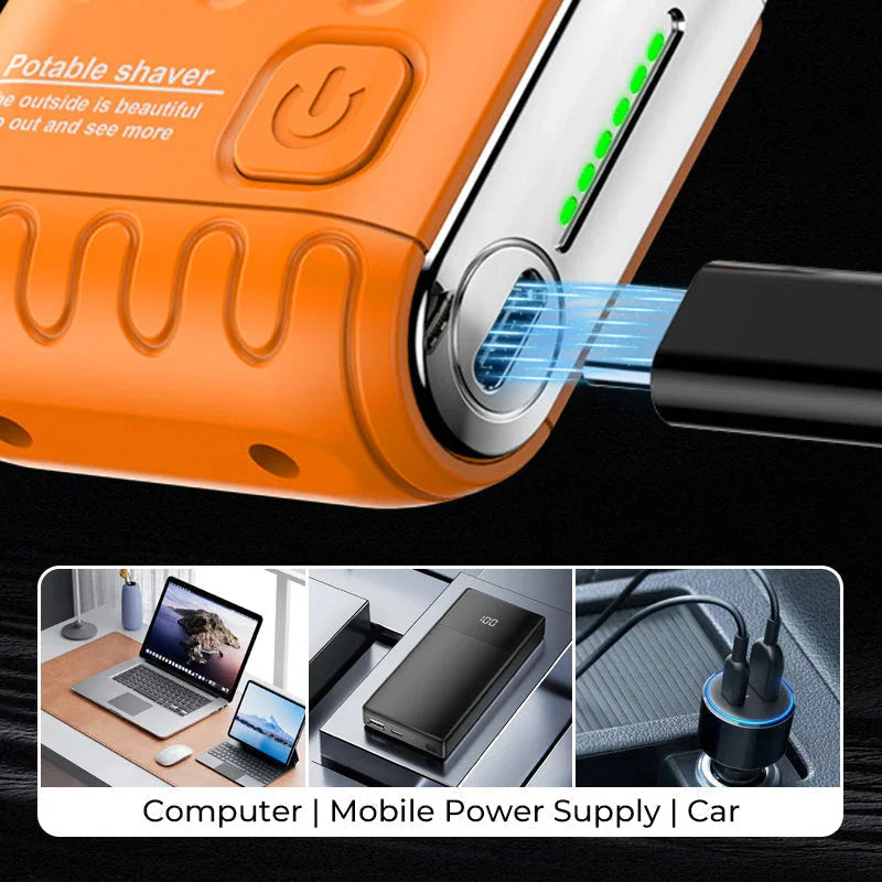 Portable Rotary Dual Ring Electric Shaver Men Travel Mini Shaver Double Floating Magnetic Blade Head Rechargeable Pocket Razors