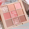 Shiny 9 Color Eyeshadow Palette Shiny Pearly Glitter FinishBrown Coral Chocolate Golden Eyeshadow Palette