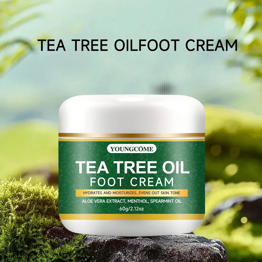 Foot moisturizer with aloe vera and tea tree oil to deeply nourish the skin, for dry and rough skin, daily hand and foot care