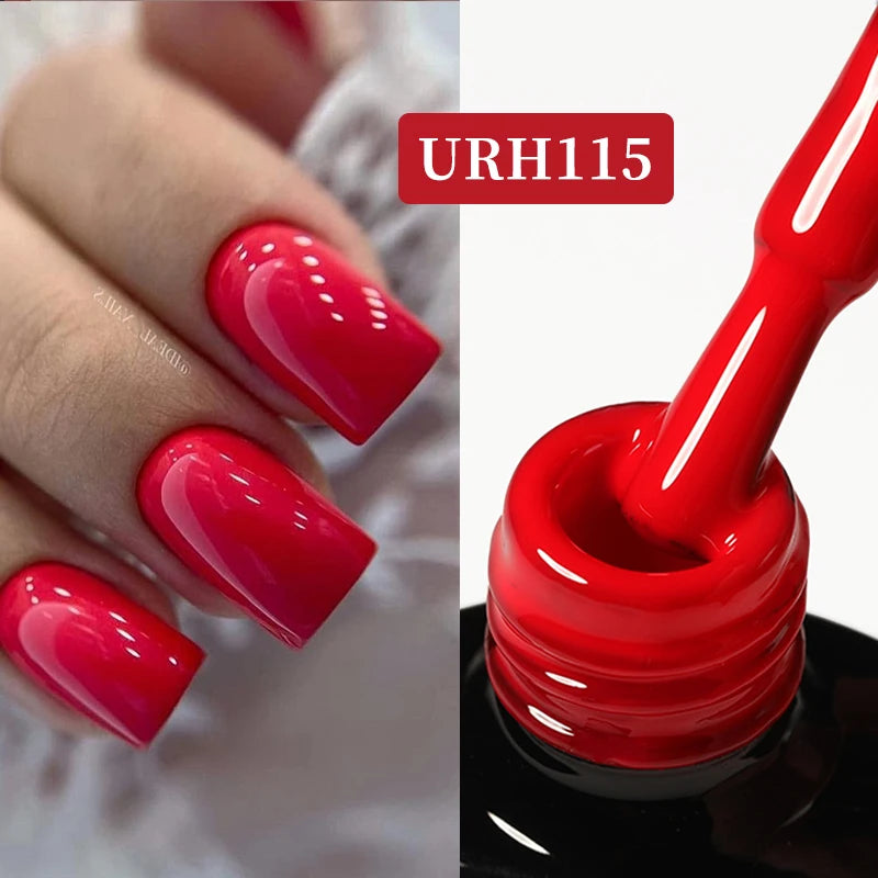 UR SUGAR 7ML Gel Nail Polish Red Glitter Sequins Manicure Semi Permanent Base Matte Top Coat Soak Off LED UV Nail Art Gel Varnis