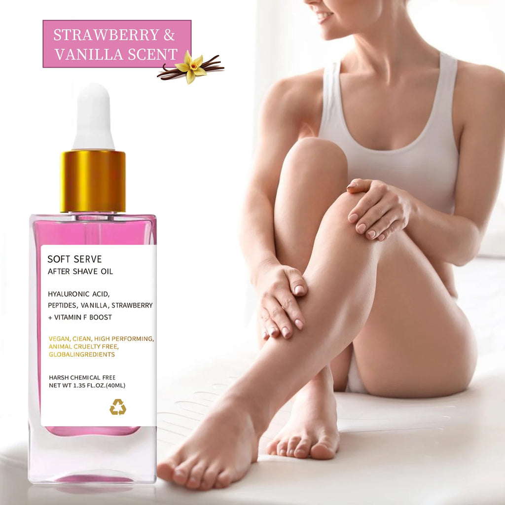 After Shave Oil Strawberry Vanilla Truly After Shave OilFor Smooth Skin Moisturizes Soft﻿ Skin Care women  Serve Shave Oil