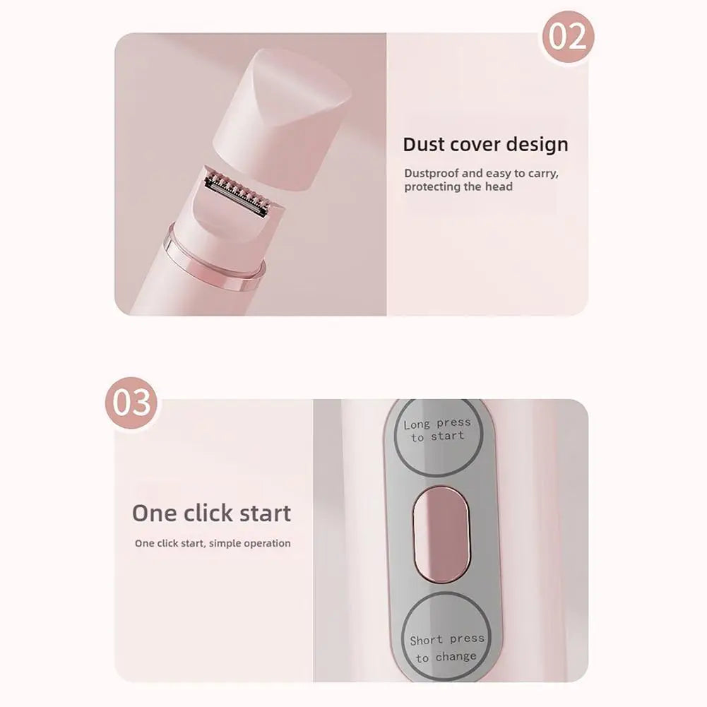Portable for Women Electric Razor Shaver Lady Shaver Painless Body Hair Trimmer for Armpit Bikini Arm Leg Face Mustache