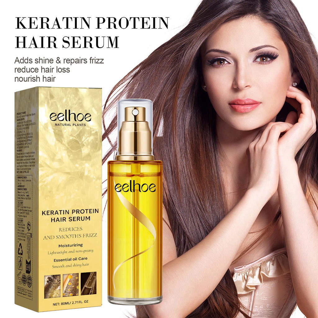 Keratin Hair Care Essence Spray Increase Gloss Improve Dry Curly Hair Reduce Hair Loss Nourish Scalp Moisturize Hair Care Serum